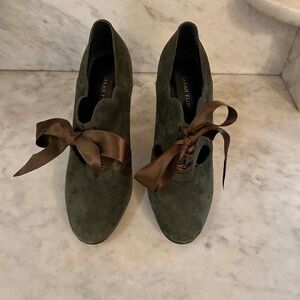 Sarah Flint Dark Green Suede Heels Size 37.5